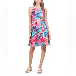 Julia Jordan Multicolor Floral Sleeveless Fit & Flare Dress